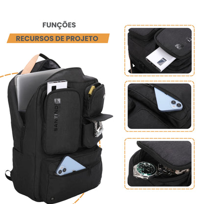Mochila Notebook Pop Organizer by Santino Poliéster Preto