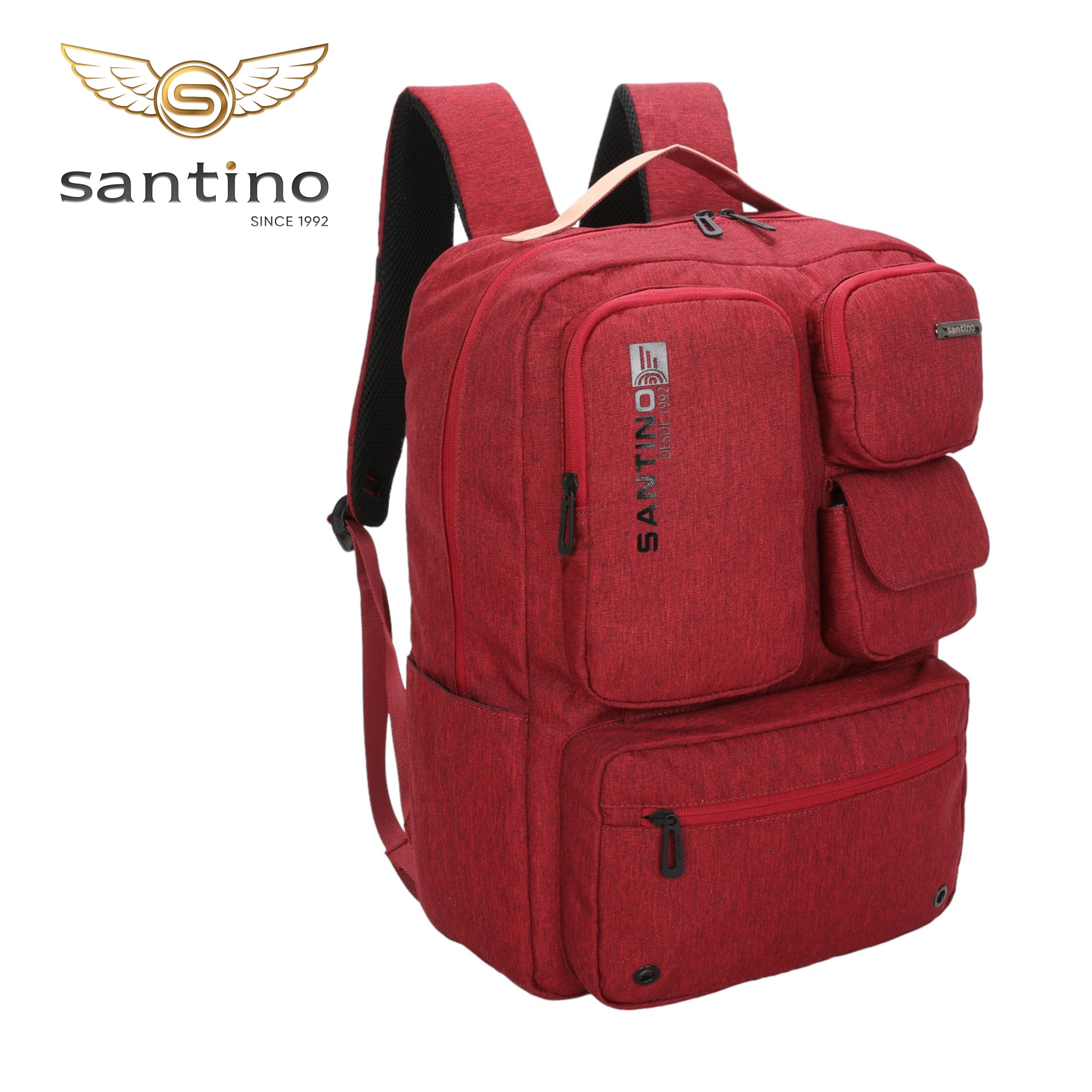 Pop Organizer Notebook Backpack by Santino Red Polyester
