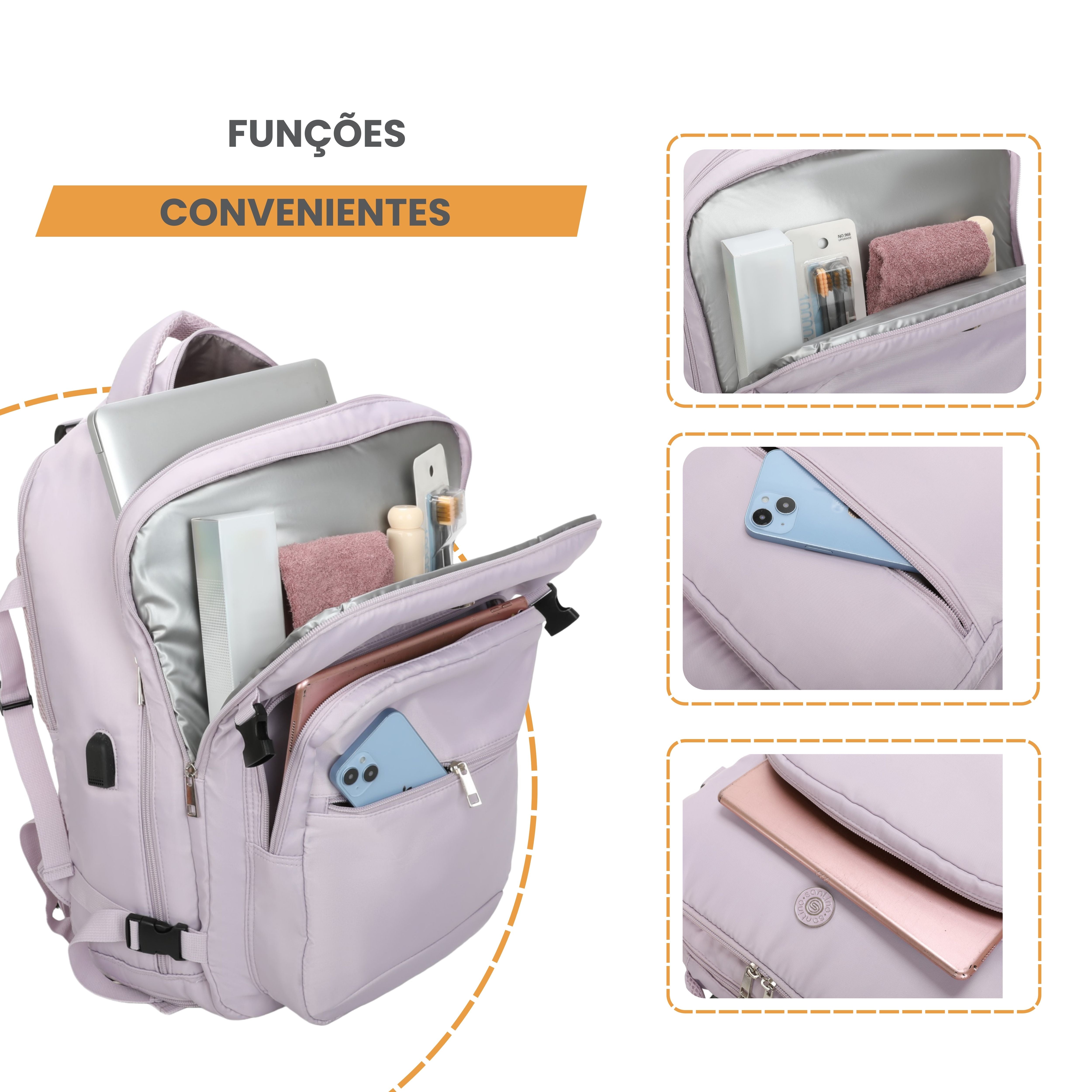 Mochila Notebook Oslo Pol Santino  - SAN405U Lilas