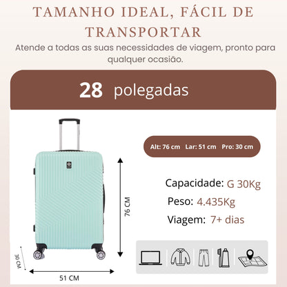 Santino Geometric Rigid 360° Travel Suitcase - ASAV7003G