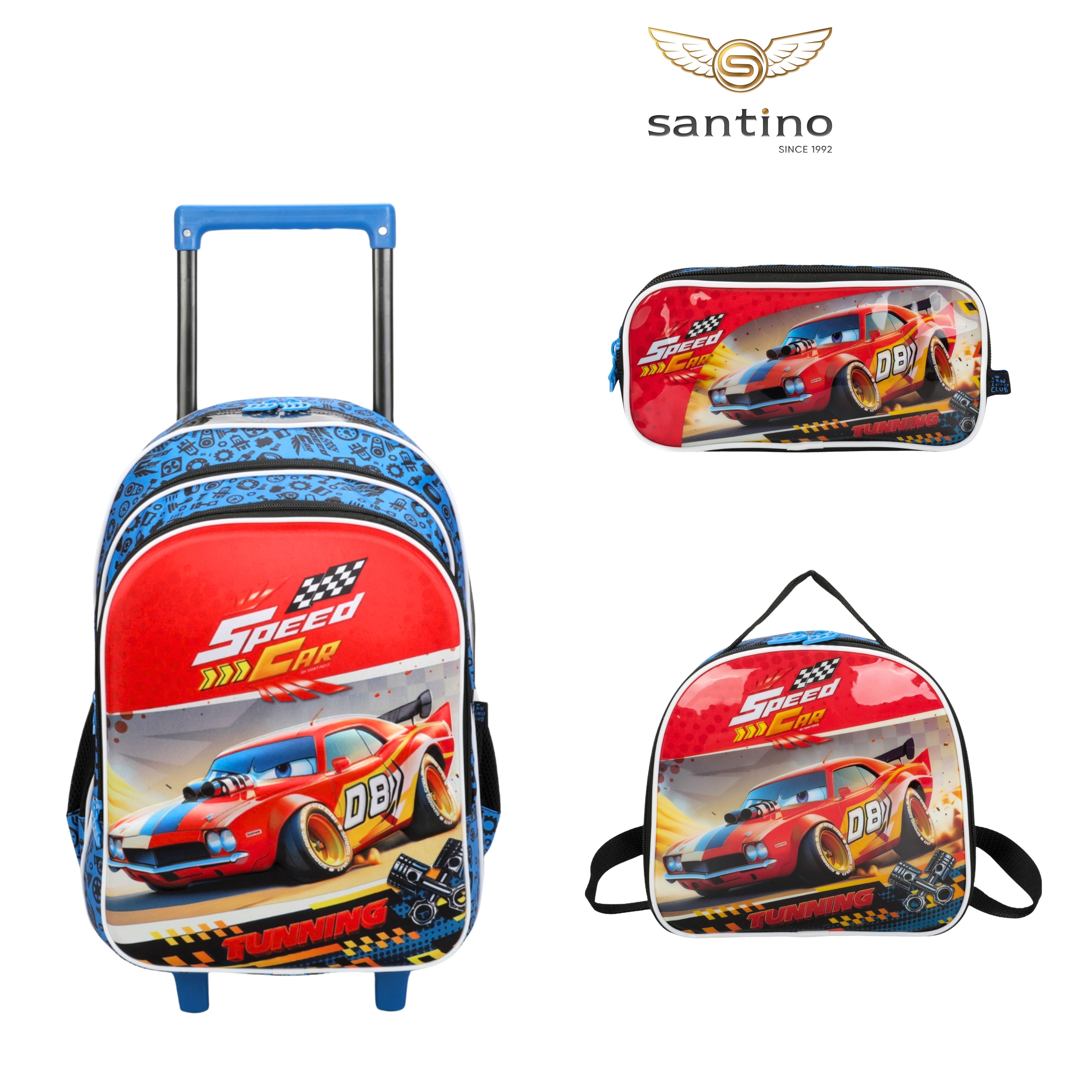 Kit Infantil Speed Car Champion by Santino Poliéster SCK10U Azul Marinho