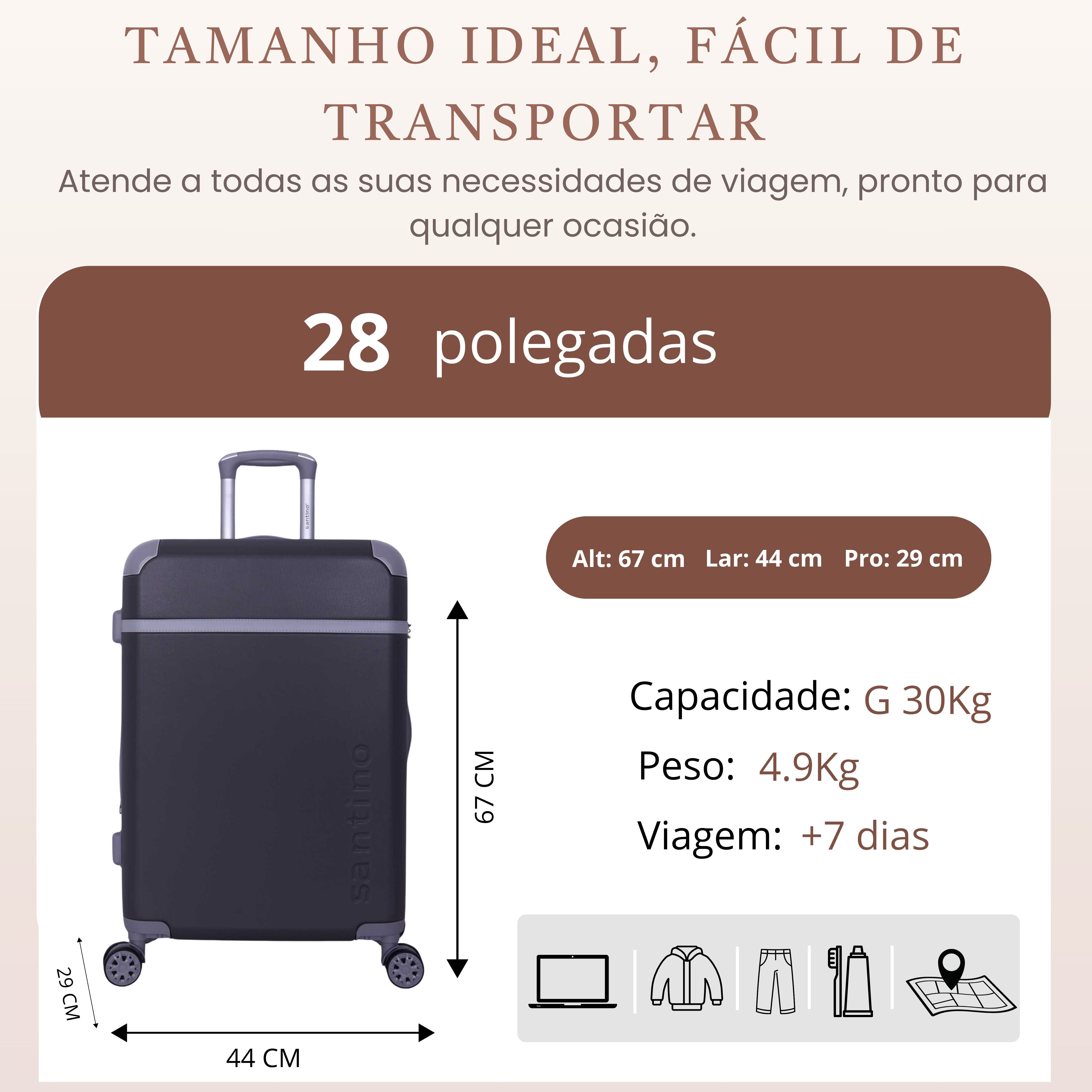 Mala de Viagem Long Beach  Santino - SDV601G