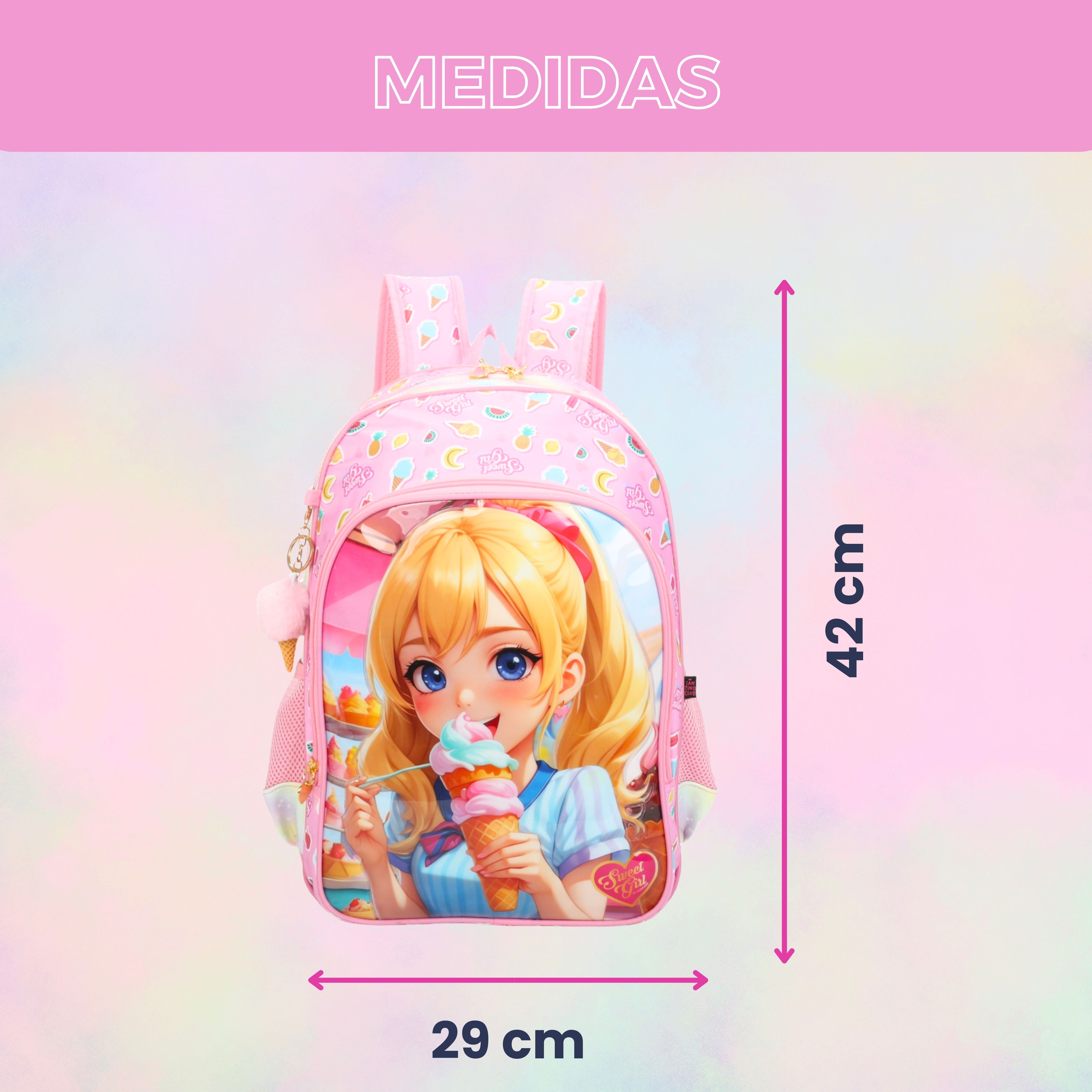 Mochila Infantil Sweet Girl Ice Cream by Santino - SGM20U- Pink