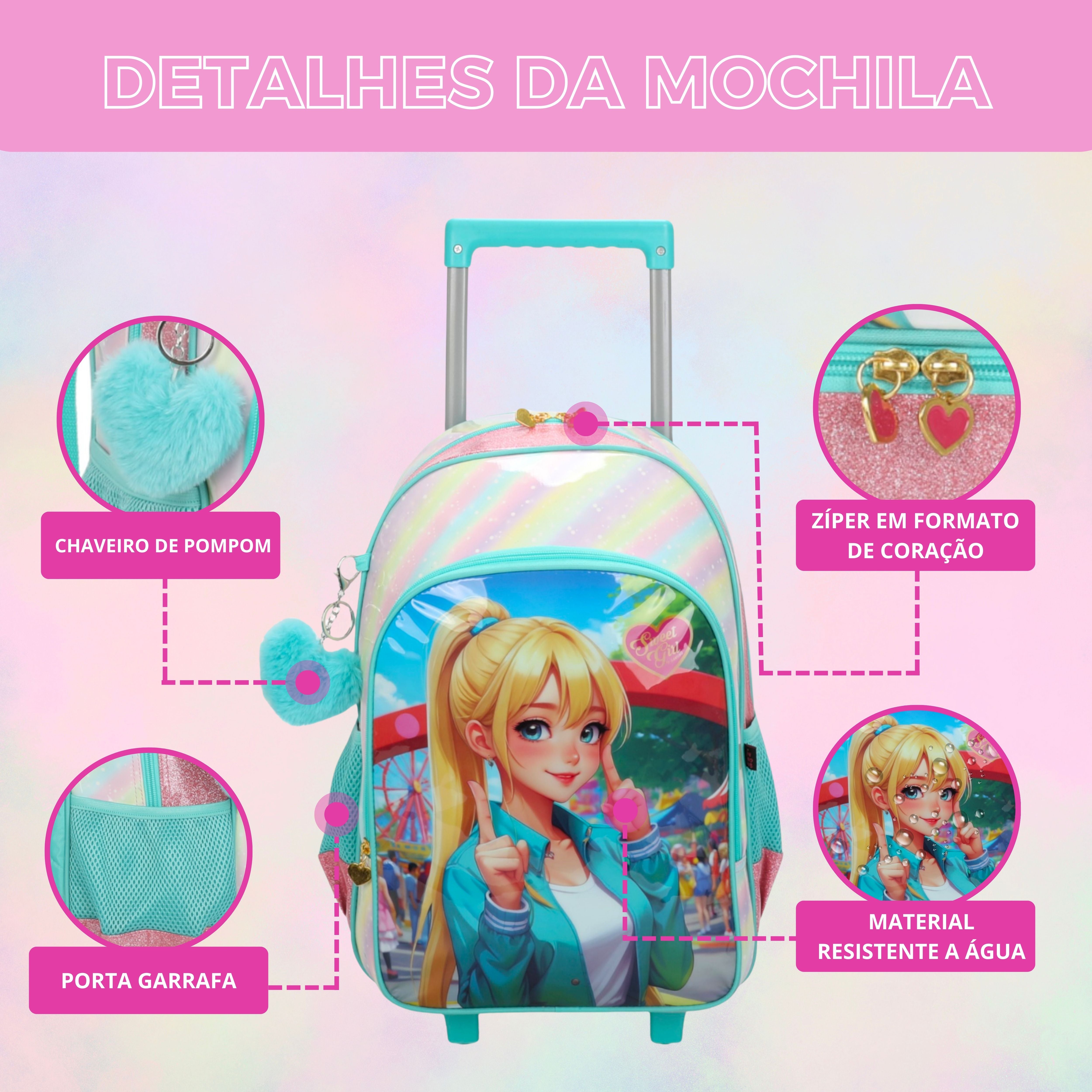 Kit Infantil Sweet Girl Park by Santino Poliéster Verde SGK21U10