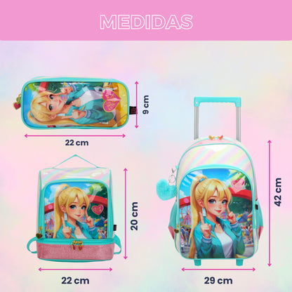Kit Infantil Sweet Girl Park by Santino Poliéster Verde SGK21U10