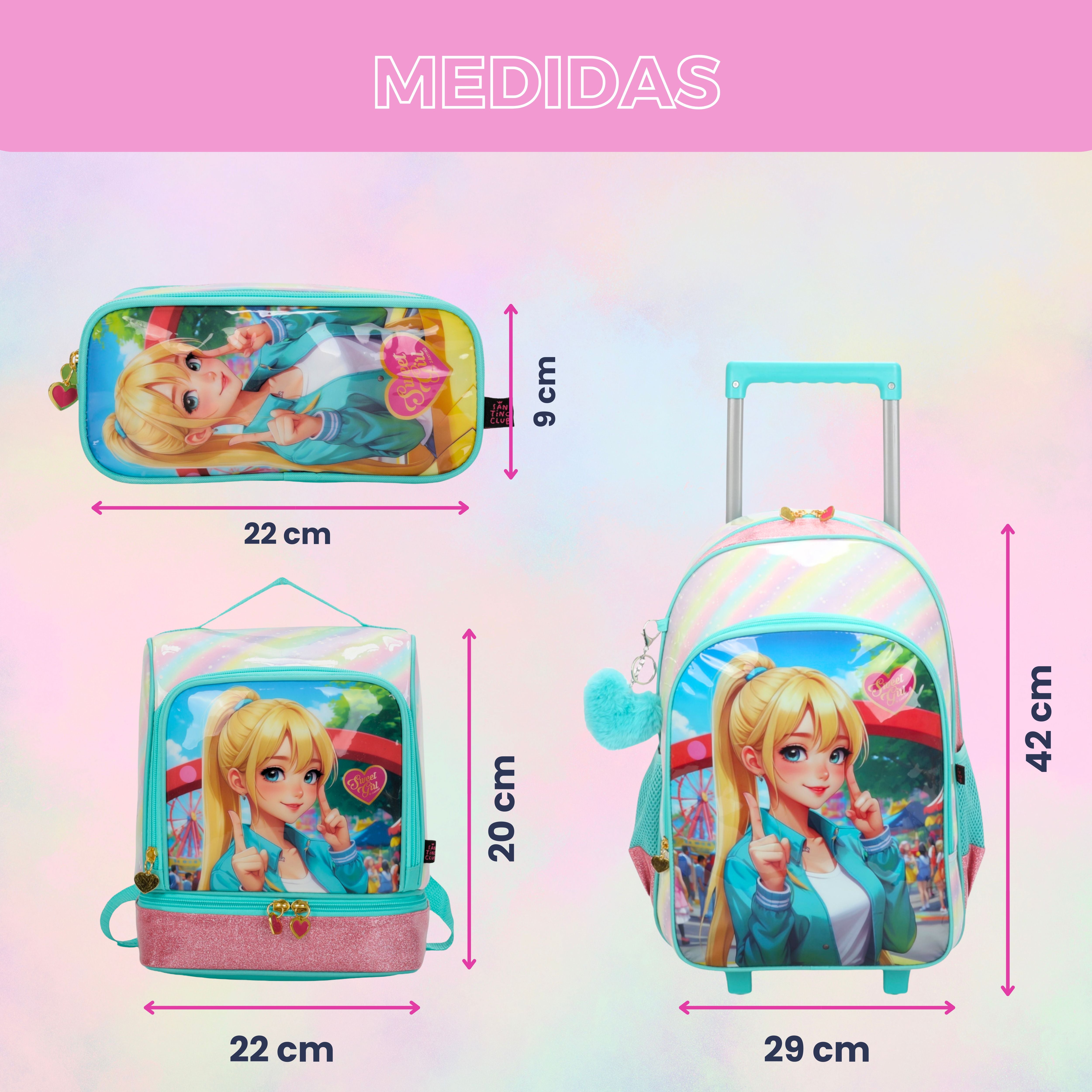 Kit Infantil Sweet Girl Park by Santino Poliéster Verde SGK21U10