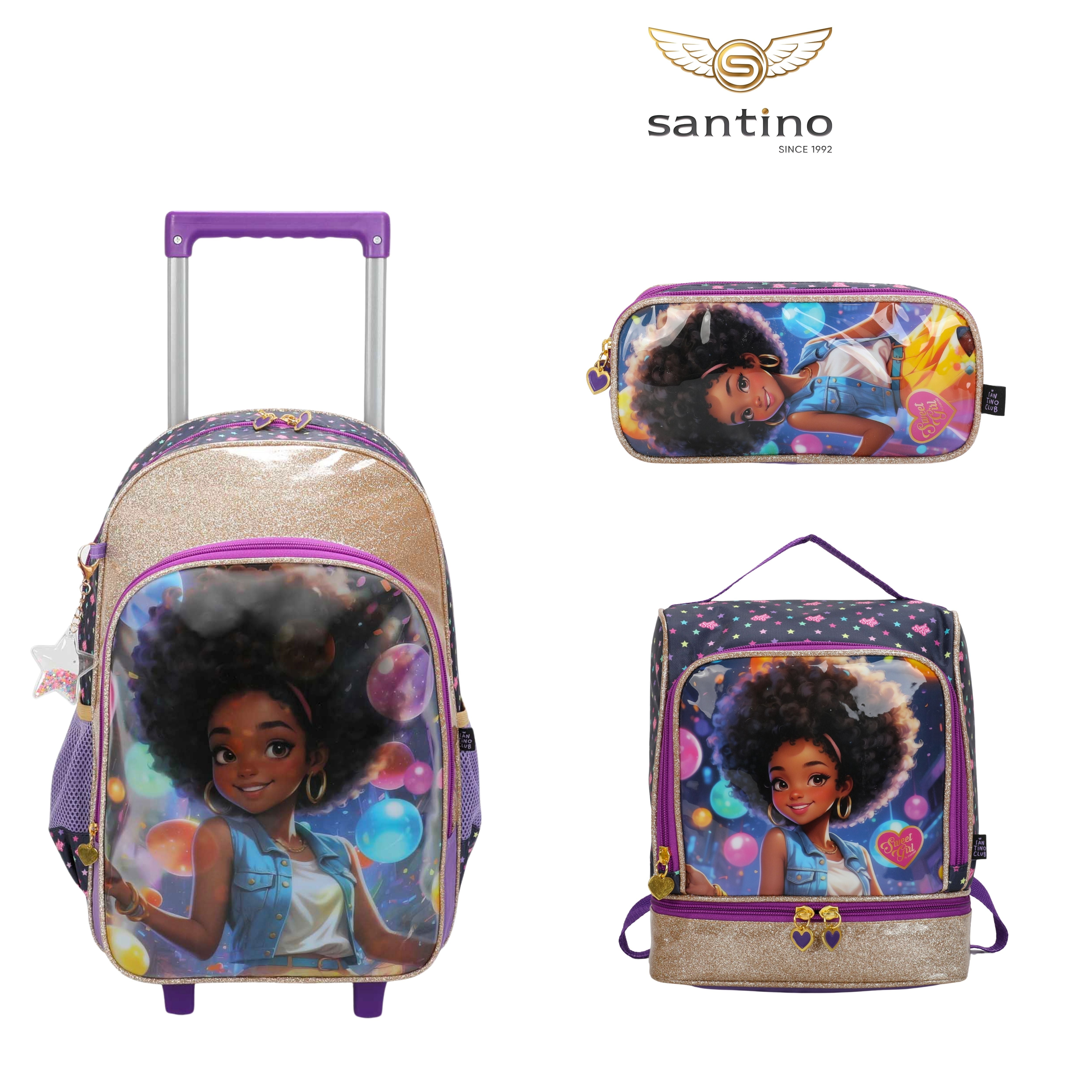 Kit Infantil Sweet Girl Lavínia by Santino Poliéster Lílas SGK23U14