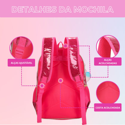 Mochila Infantil Sweet Girl Makeup by Santino Poliéster SGM24U Rosa