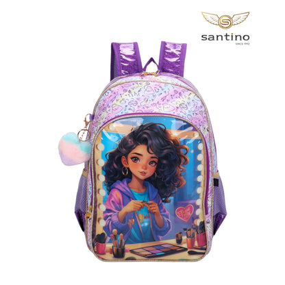 Mochila Infantil Sweet Girl Makeup by Santino Poliéster SGM24U Lílas