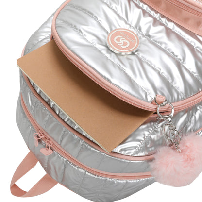 Mochila Sweet Girl Silver Wish by Santino Poliéster SAM233U Rosa Claro