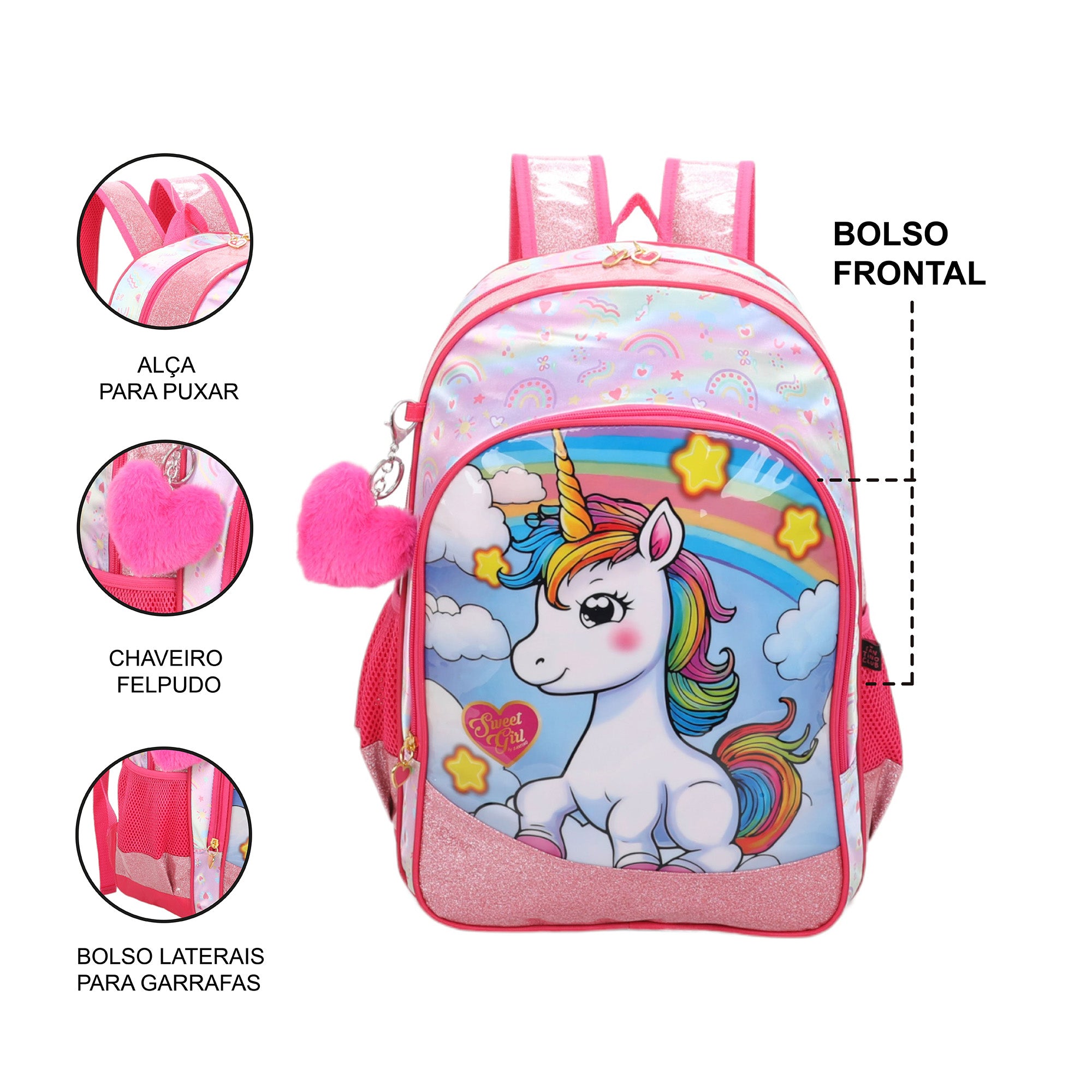 Mochila Sweet Girl Unicorn by Santino - SGM22U - Pink