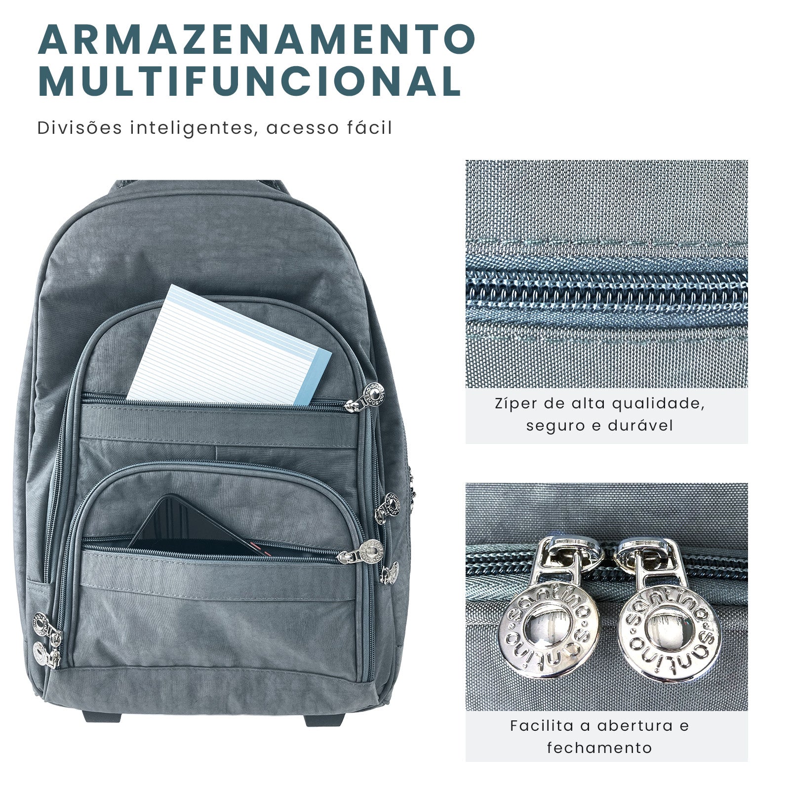Mochila Notebook Corcovado Com Rodas Santino SAC193U