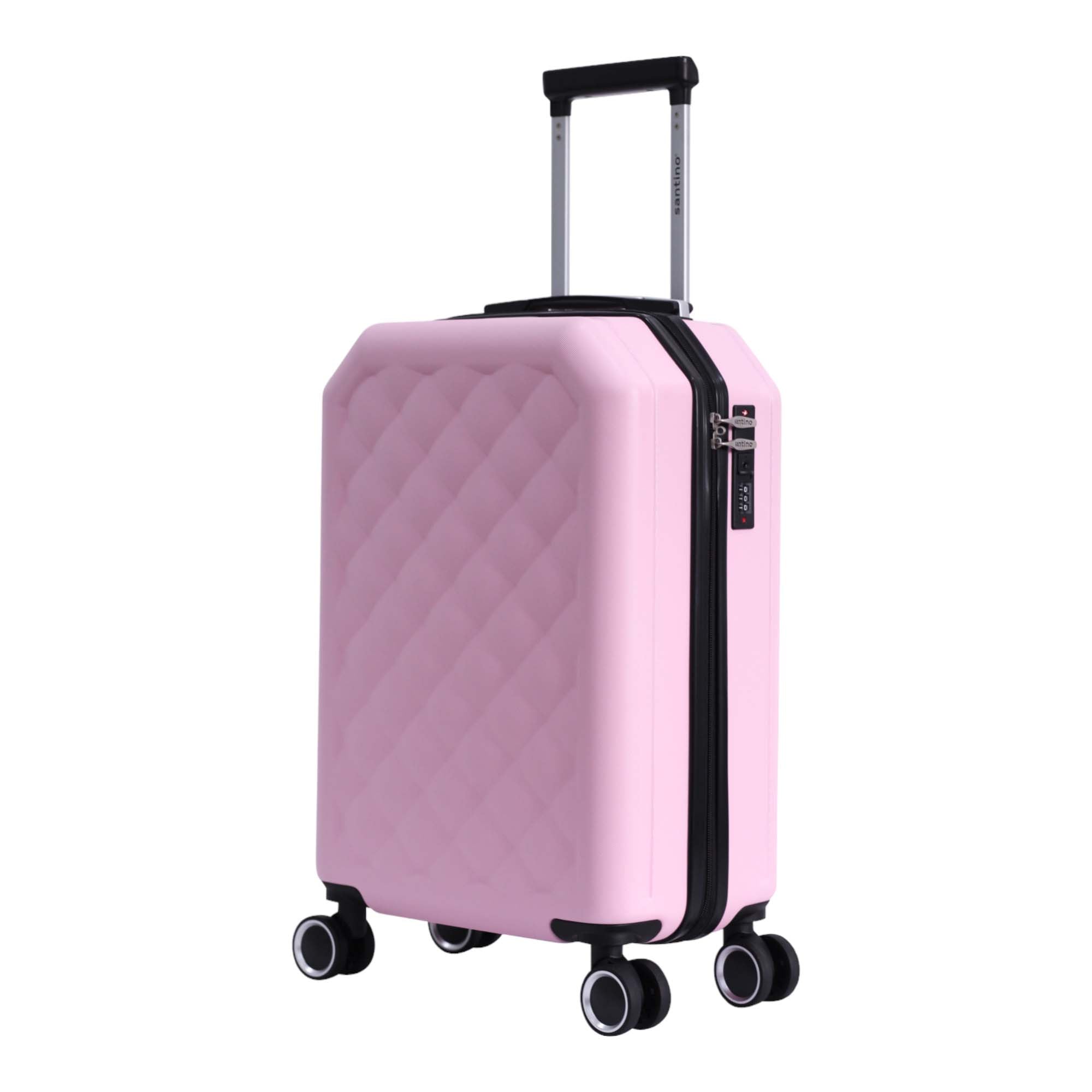Prague Rigid 360° Santino Carry-On Suitcase - ASDV401P Color: Pink