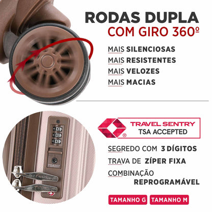 Conjunto de Malas Palazzio 3 Peças 360° Santino PLV191J
