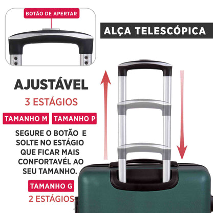 Mala de Viagem Holanda Rígida 360° Santino M - MZV202M