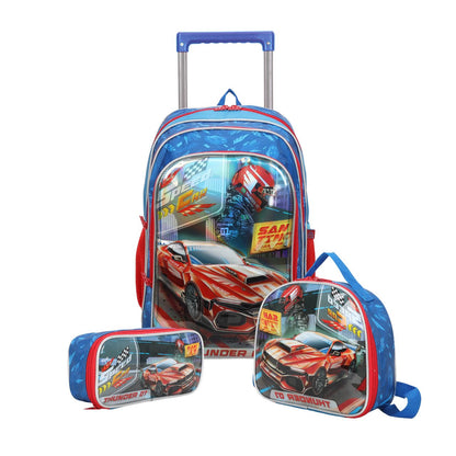 Kit Mochila Speed Car by Santino Pol SCK11U Azul Marinho