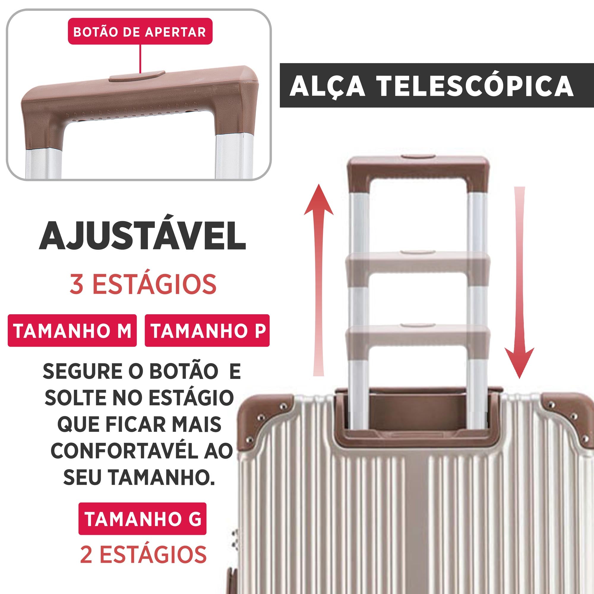 Conjunto de Malas Palazzio 3 Peças 360° Santino PLV191J