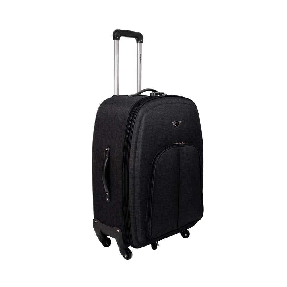 Wenzhou 360° Santino Fabric Suitcase Black M - AMZV12003M01