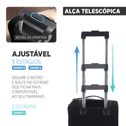 Conjunto Sacola de Viagem Londres Poliéster 3 peças Santino - SLS1J