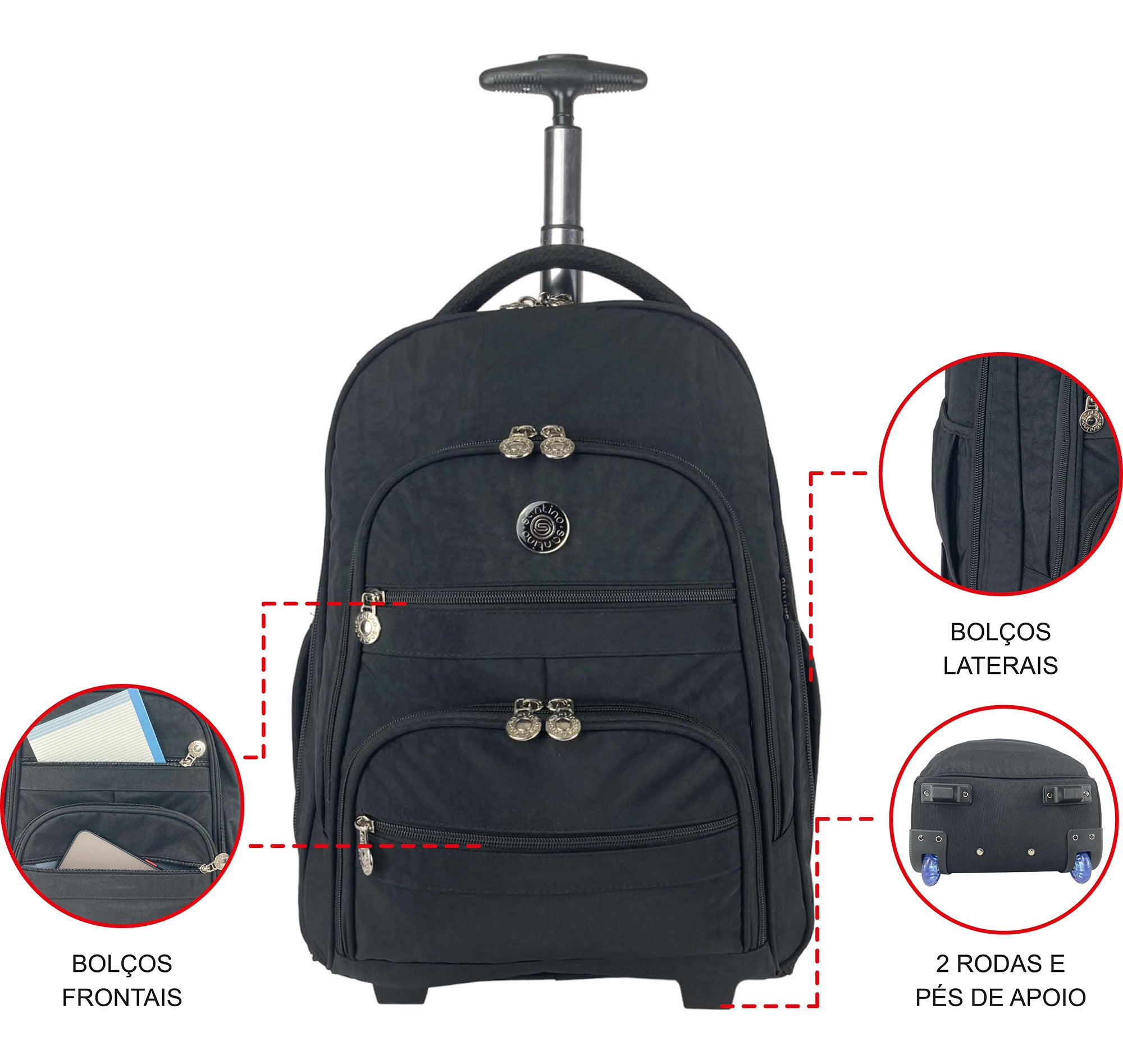 Mochila Notebook Corcovado Com Rodas Santino SAC193U